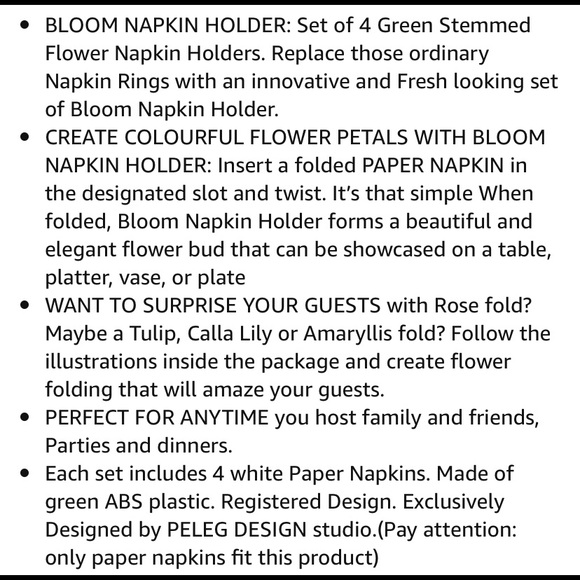 BLOOM Flower 🌹 Napkin Holders NWOT Qty: 20 - Picture 8 of 8